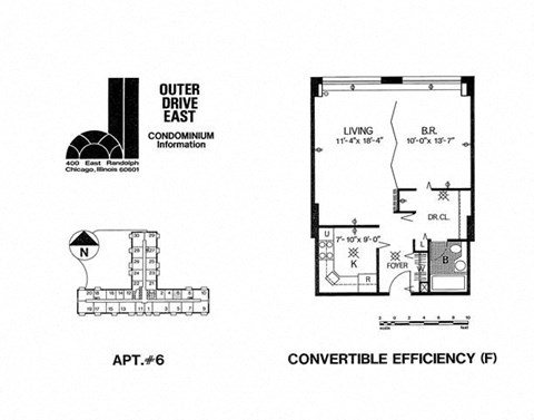 Floor plan for 1 bed, 1 bath